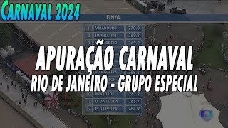 APURAÇÃO CARNAVAL 2024  RIO DE JANEIRO  GRUPO ESPECIAL [upl. by Nymzaj345]