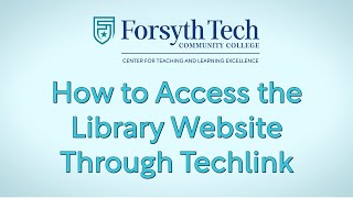 How to Access the Library Website Through Techlink [upl. by Ellehcir]