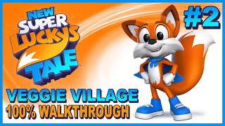 New Super Luckys Tale 2 Veggie Village 100 Walkthrough Gameplay  Letters Pages and Coins [upl. by Salta912]