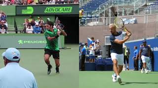 Roger Federer and Richard Gasquet Backhand Comparison フェデラー、ガスケのバックハンド比較 [upl. by Yemarej70]