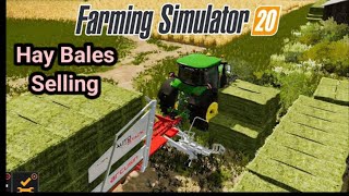 Hay Bales Selling In Farming Simulator 20  Fs20 Gameplay  fs20 farming youtube fs viralvideo [upl. by Otinauj]