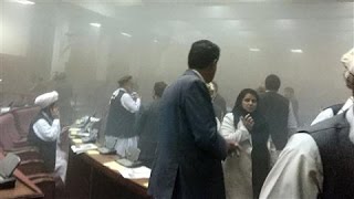 Video Inside Afghan Parliament as Taliban Bomb Explodes [upl. by Otsenre]