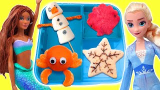 Disney’s Frozen Elsa And Little Mermaid’s Ariel Pack A Themed Lunch  Fun Videos For Kids [upl. by Haberman294]