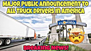 Breaking News Major Public Announcement To All Truck Drivers In America 🤯 [upl. by Bornstein]