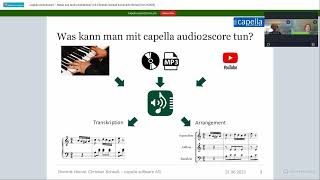 audio2scoreWebinar 1 Was kann man mit capella audio2score tun [upl. by Nelo]