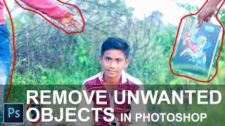 How to Remove Unwanted Objects From Photos in Photoshop CC 2015  In Hindi [upl. by Enrobso]