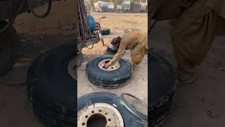 New tyre install tranding trendingshorts viralvideo truckdriver Canadian trucking [upl. by Ruford]