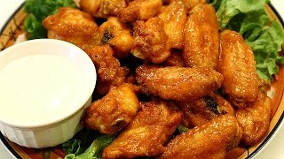 Crispy Chicken Wings  Baked Hot Wings w Buffalo Wing Sauce [upl. by Yaner]