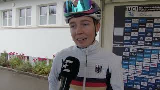 Antonia Niedermaier  Interview at the start  World Championships Road Race Zürich 2024 [upl. by Dalury]