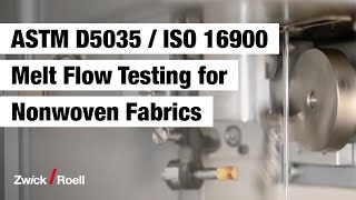 Melt flow testing of meltblown PP for nonwoven fabrics  ASTM D5035  ISO 16900 [upl. by Acissj]