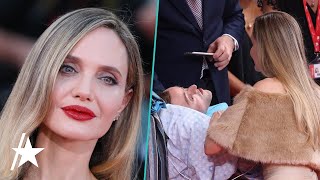 Angelina Jolie STOPS To Greet Bedridden Fan On Venice Film Festival Red Carpet [upl. by Amitaf147]