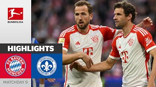 Kane Hat Trick in 8 Goals Gala  FC Bayern München  Darmstadt 80  Highlights  MD 9 – 202324 [upl. by Anahahs]