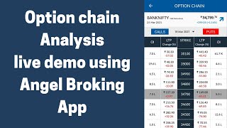 Option Chain Analysis through Angel Broking app  Nifty option chain explained in Hindi [upl. by Ezarras58]