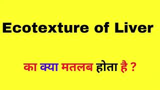 Ecotexture Of Lever  What Is Ecotexture Of Lever  Ecotexture Of Lever Ka Matlab Kya Hota Hai [upl. by Yasdnyl884]