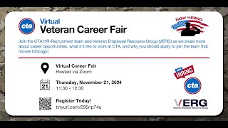 CTA Virtual Veteran Career Fair November 2024 [upl. by Lehcnom602]