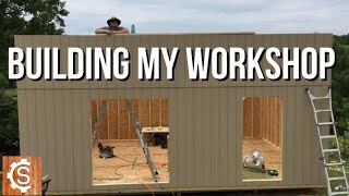 Building my Workshop FULL BUILD 1 HR  Woodworking  DIY  How to  Shop Build [upl. by Nittirb]