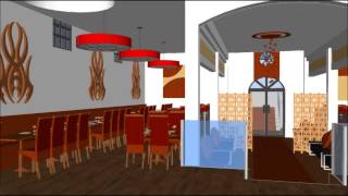 3D Interior Design of wedding hall and buffetrestaurant [upl. by Schick]