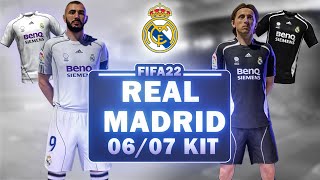 Real Madrid 20062007 Kit FIFA22 Kit Mod [upl. by Lyram]