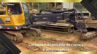 Limpeza de correia transportadora mineração [upl. by Lora928]