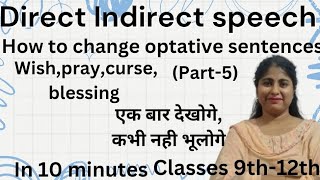 Direct Indirect speech  How to change optative sentences by HarpreetKaurxj4dx [upl. by Flossi310]