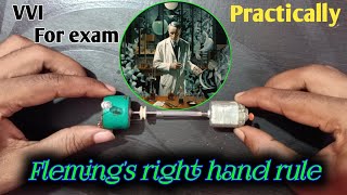 Flemings Righthand Rule Practical class10th flemingrighthandrule [upl. by Annohs]