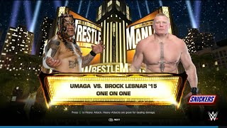 UMAGA VS BROCK LESNAR ONE ON ONE wwe2k24 smackdown raw [upl. by Aicrag805]