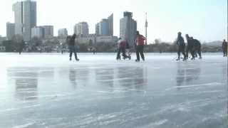 ⛸️ Eislaufen auf der Alten Donau in Wien  Beeindruckende Atmosphäre [upl. by Nnovahs]