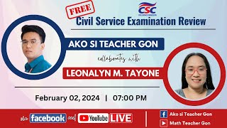 FREE Civil Service Exam Review by Teacher Gon with Mam Leonalyn M Tayone [upl. by Kumagai]