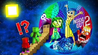 JJ and Mikey Found The LONGEST ROAD to INSIDE OUT 2 PLANET in Minecraft Maizen Joy Fear Anger [upl. by Enyalaj586]