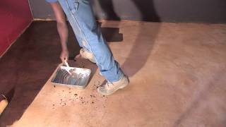 How to Acid Stain Basement Floor  Concrete and Cement work Contractor [upl. by Eicyak3]