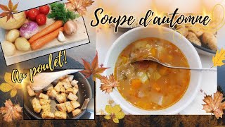 Soupe dAutomne Croûtons Recette Facile et Rapide Bouillon de Poulet [upl. by Acinoed]