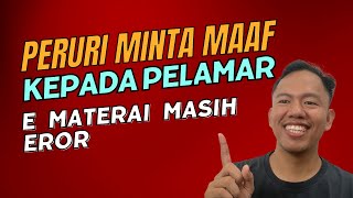 Peruri Minta Maaf Kepada Pelamar E Materai Masih Eror Apakah CPNS 2024 Diperpanjang [upl. by Joela579]