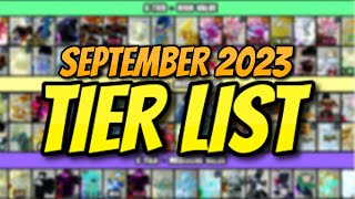 YBA NEW OFFICIAL YBA SKIN TRADING TIER LIST SEPTEMBER 2023 [upl. by Obocaj]