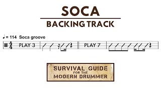 Soca Backing Track for Drummers Drumless  Guide Chart [upl. by Hanah]