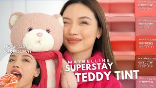 SWATCHES amp FULL REVIEW Superstay Teddy Tint Beneran seTransferproof itu [upl. by Edouard]