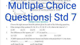 Multiple Choice Questions  Miscellaneous Problem Set 2  Std 7 Maths [upl. by Chickie63]