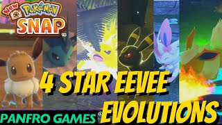 4 Star Photo Guide All Eevee Evolutions  New Pokemon Snap [upl. by Keene]