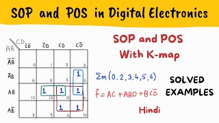 SOP AND POS WITH KMAP  Minimize SOP and POS with Kmap solved examples  Hindi [upl. by Binni]