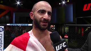 Giga Chikadze Octagon Interview  UFC Vegas 35 [upl. by Alien]