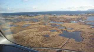 Wideroe Dash 8 cockpit view landing Røst Norway [upl. by Ger]