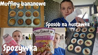 MUFFINY BANANOWE Z NUTELLĄ 🥧 HAUL SPOŻYWCZY 🛒 SPOSÓB NA SKRZYPIACĄ HUŚTAWKĘ 😁 [upl. by Allmon]