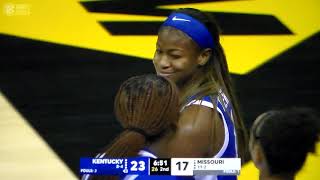 Technical foul on Kentuckys Robyn Benton after she yells at Missouri player [upl. by Gass]