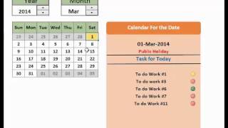 Excel  Interactive Calendar [upl. by Eillas]