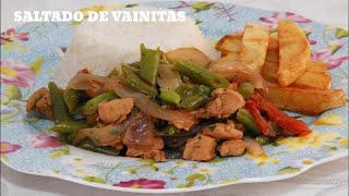 SALTADO DE VAINITAS DELICIOSA Y NUTRITIVA PREPARACIÓN [upl. by Aia]