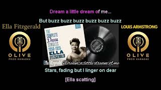 Dream A Little Dream Of Me  Ella Fitzgerald amp Louis Armstrong  Karaoké sans voix voix guide [upl. by Ahtelat877]