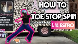 How to Toe Stop Spin on Roller Skates with Estro Jen [upl. by Tomi]