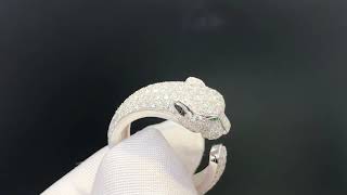 Custom Made Cartier Panthere Ring 18K White Gold With Diamonds [upl. by Jeconiah586]