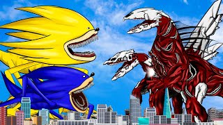 SHIN SONIC TAPES vs All INFECTED SKY SUPER SHIN SONIC  Animation Drawing Cartoon [upl. by Oettam]