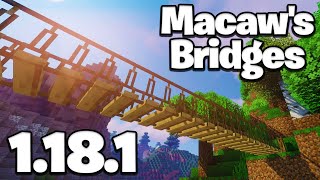 PUENTES REALISTAS para Minecraft 1182  Review Macaws Bridges Mod [upl. by Notserp]