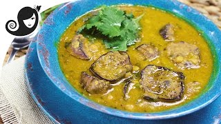 Mauritian Dal Yellow Split Pea Soup with Eggplant  Dholl et Bringelle veganvegetarian recipe [upl. by Zaneski]